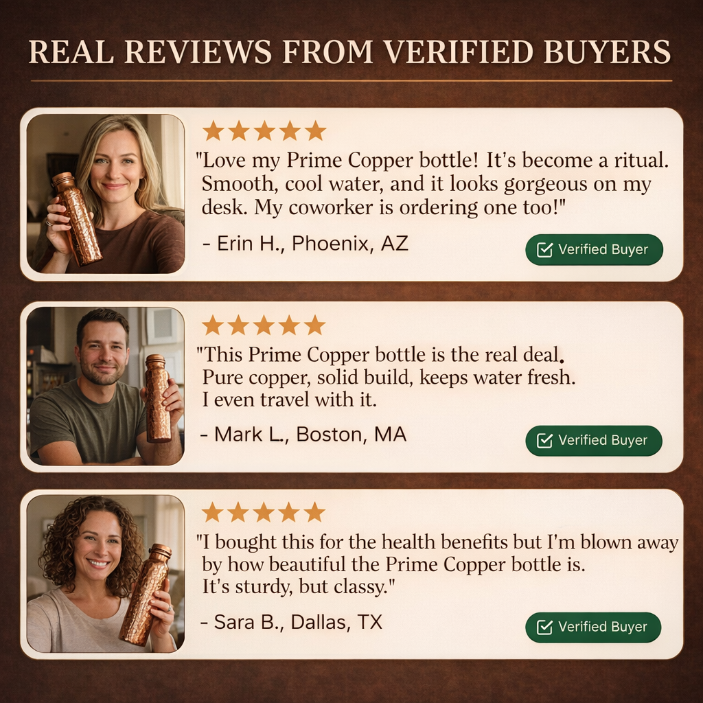 Prime Copper Handcrafted Hammered Copper Bottle