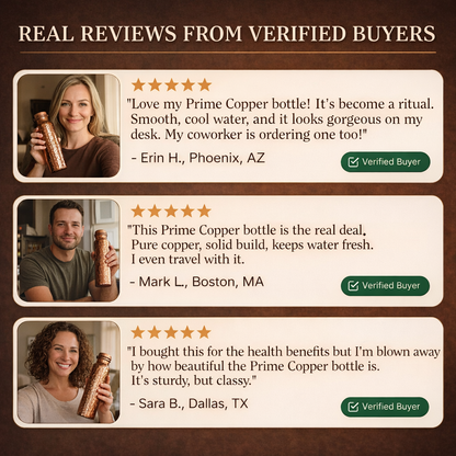 Prime Copper Handcrafted Hammered Copper Bottle