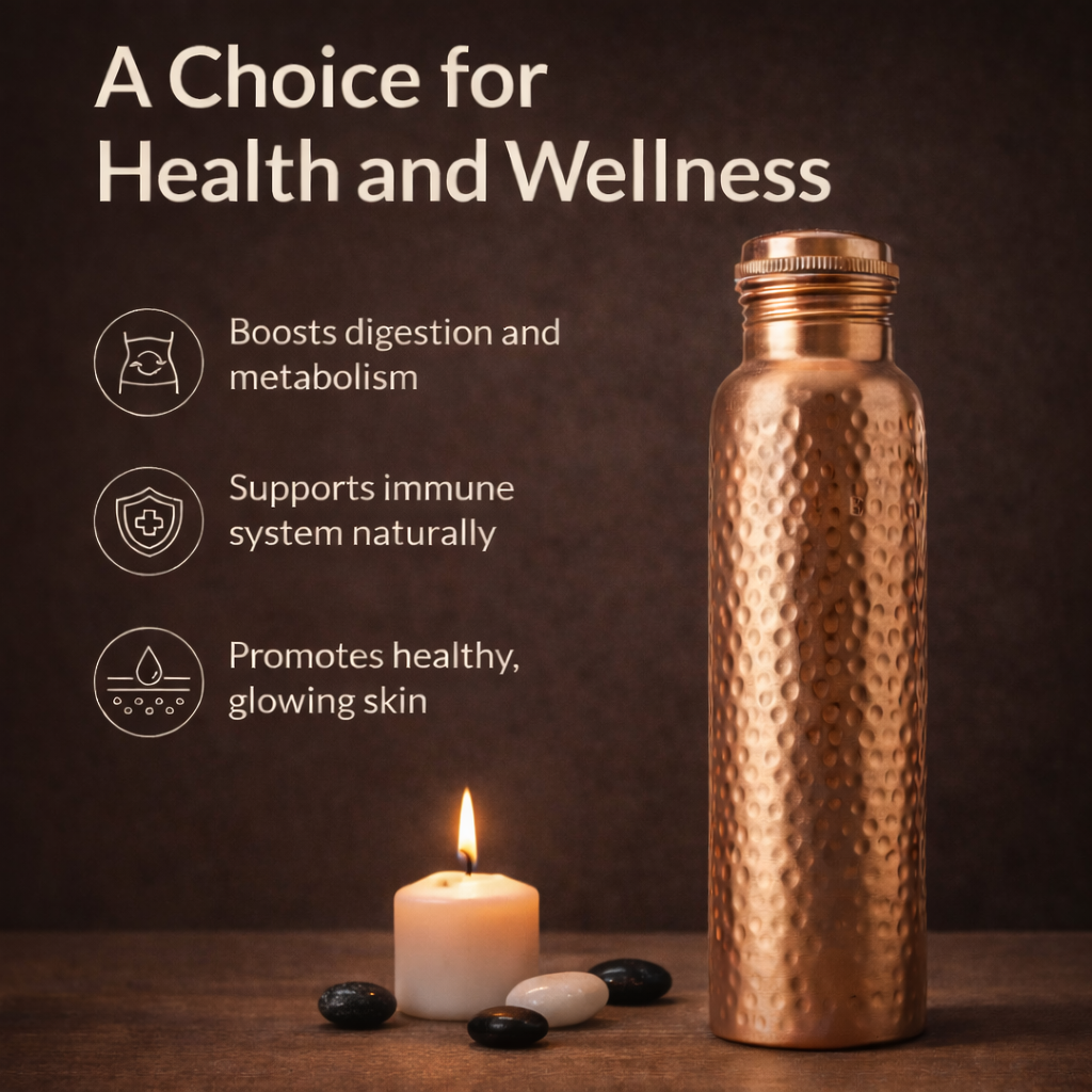 Prime Copper Handcrafted Hammered Copper Bottle