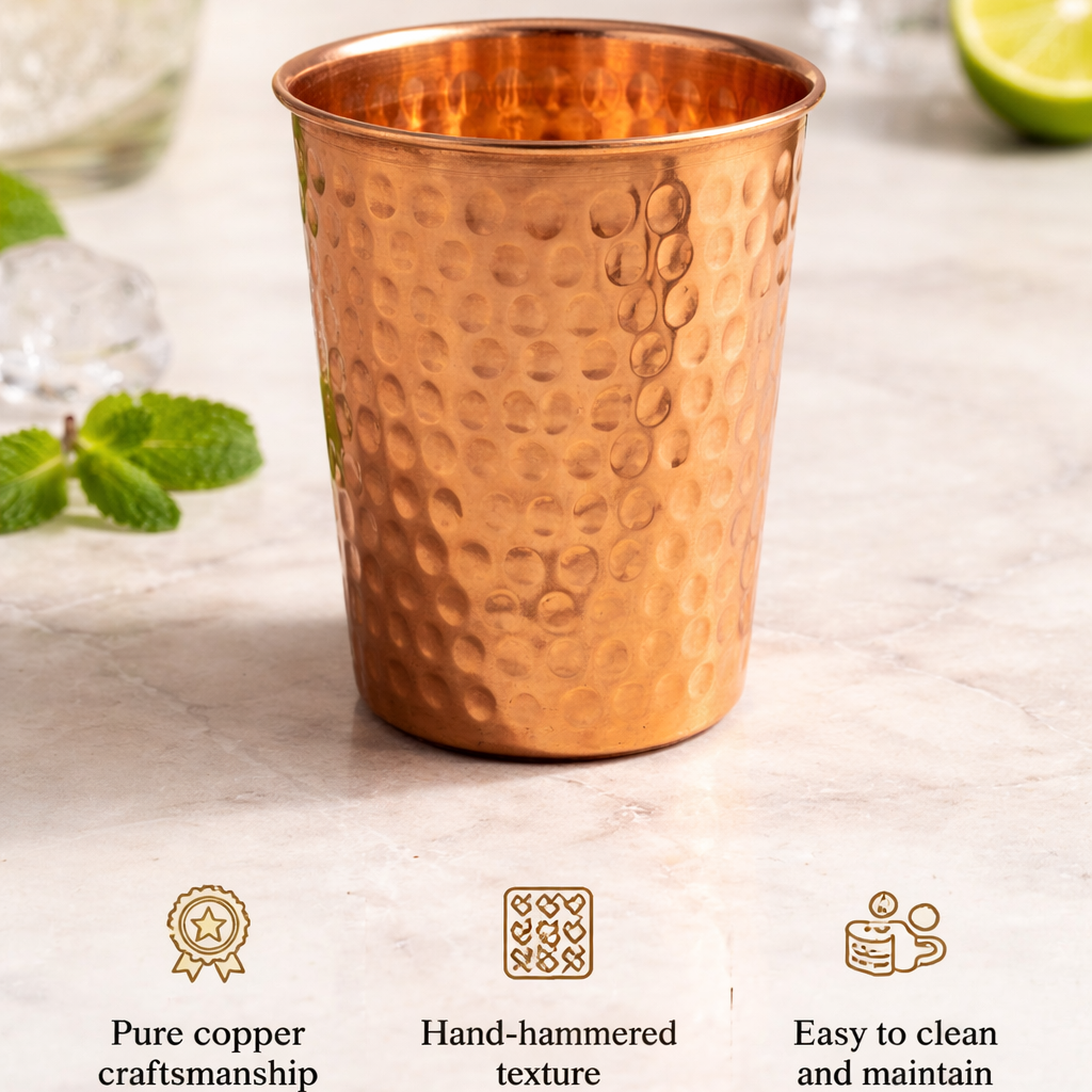 Prime Copper Hammered Copper Tumbler